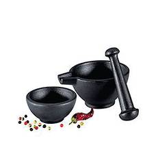 Cast Iron Mortar and Pestle 3 Piece Set image 0